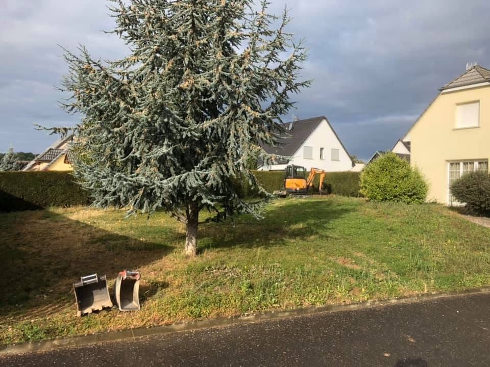 Préparation terrain aménagement paysager jardin Wittelsheim